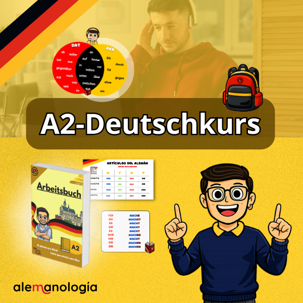 Portada del Curso de Alemán para Hispanohablantes de nivel A2 de Alemanología